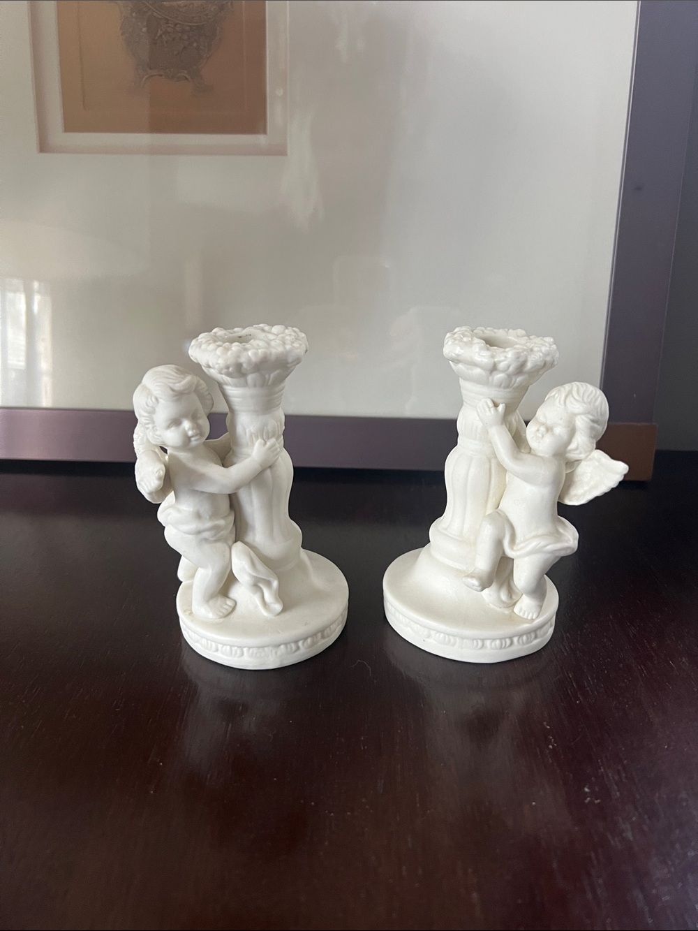 Cherub candle stick holders. No damage. From my mother’s estate.